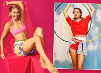 Stunning Gigi Hadid in Pink Bikini for 60s-Style Campaign stunning-gigi-hadid-in-pink-bikini-for-60s-style-campaign