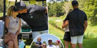 patrick-mahomes-and-brittany-mahomes-share-sweet-pda-moment-at-family-golf-outing